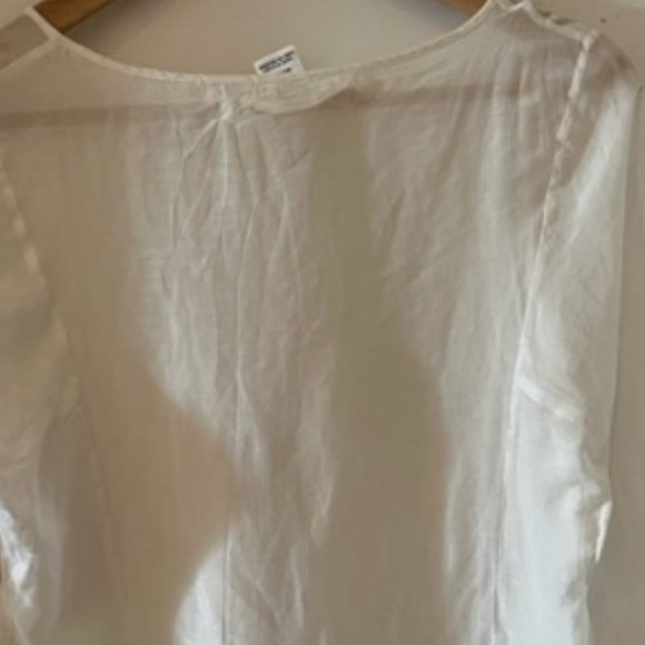 Silk/Cotton Sheer Winter White Blouse - Picture 8 of 9